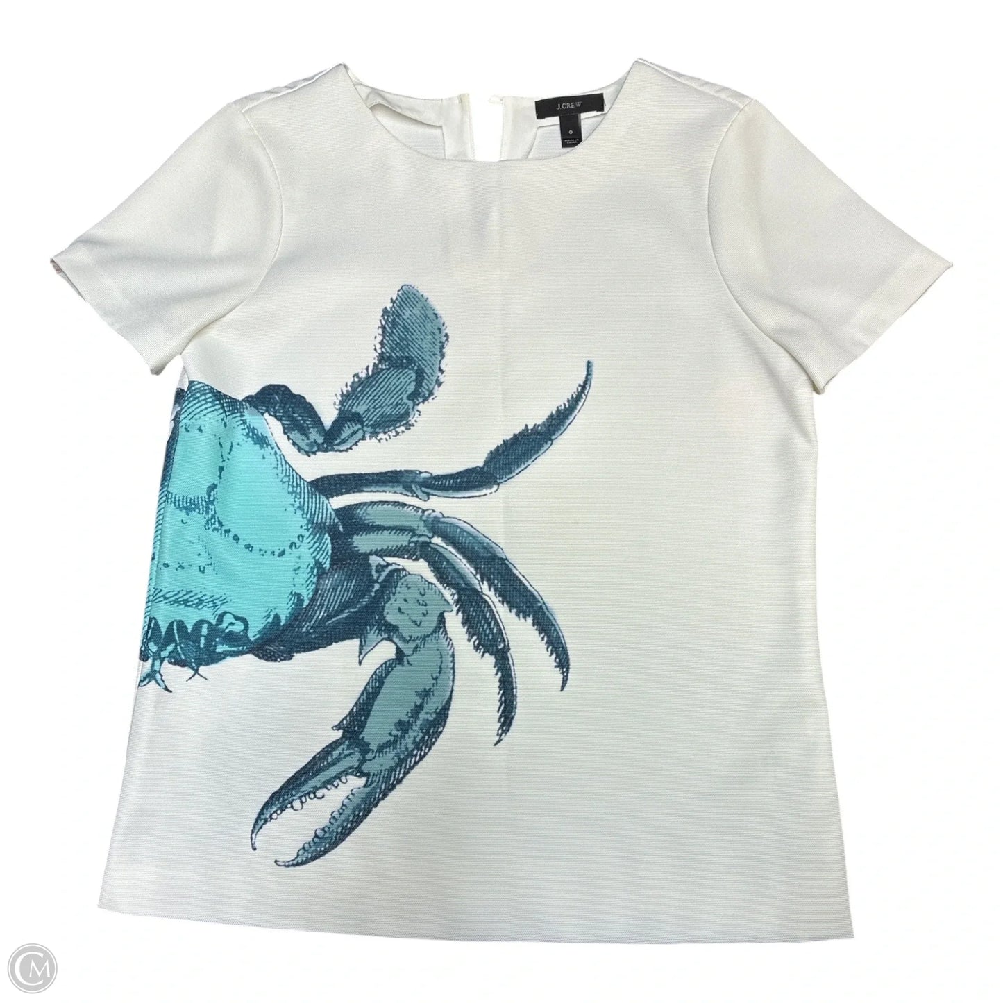 Top Short Sleeve By J. Crew In Green & White, Size: Xs