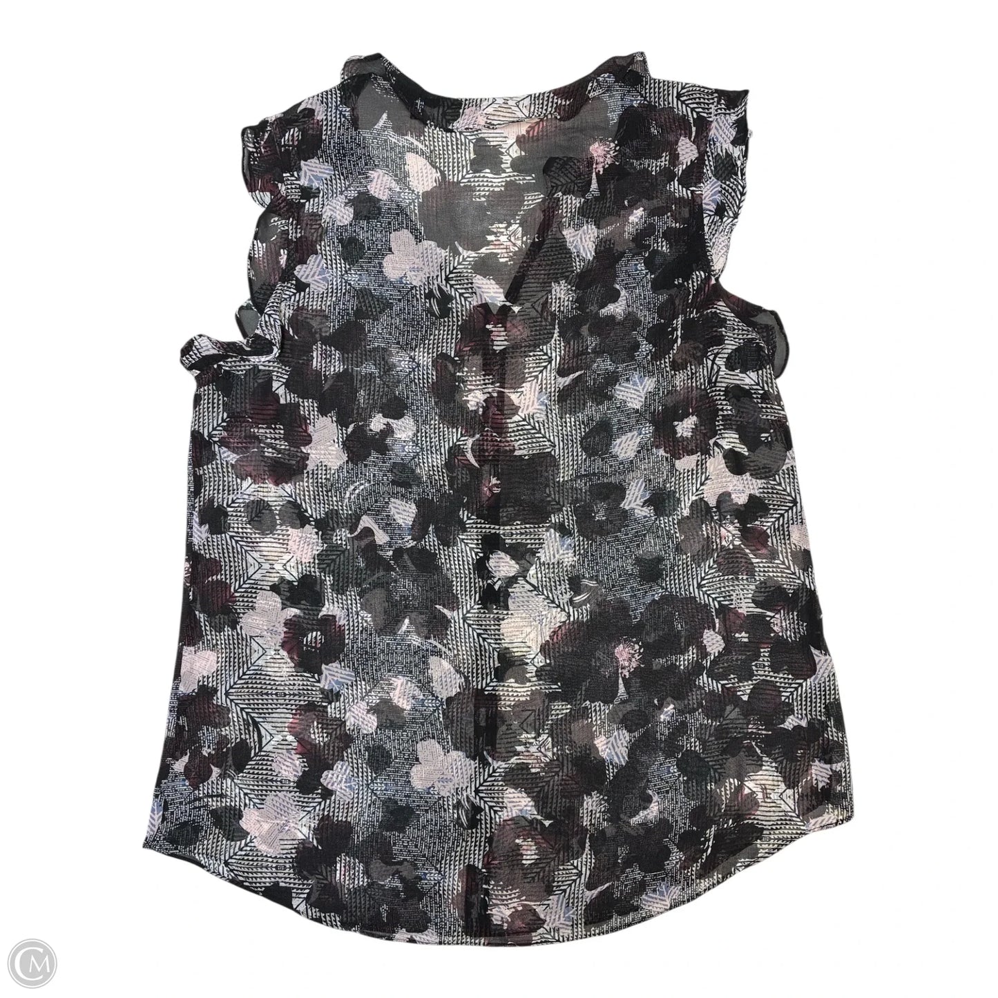 Blouse Sleeveless By Cabi In Black & Pink, Size: M
