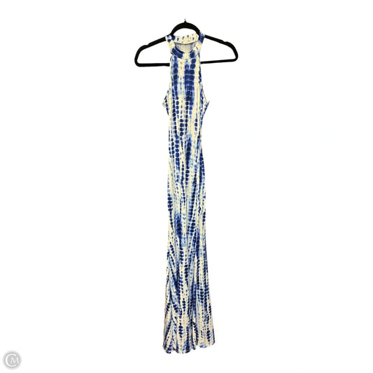 Dress Casual Maxi By Cmf In Blue & White, Size: S
