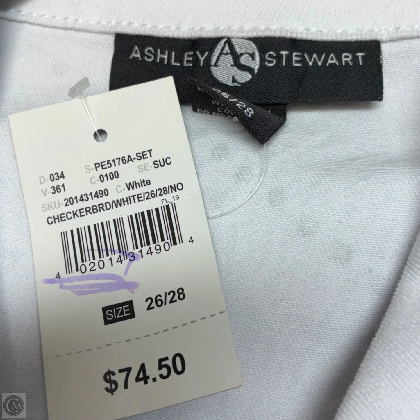 Top Sleeveless By Ashley Stewart In White, Size: 3x