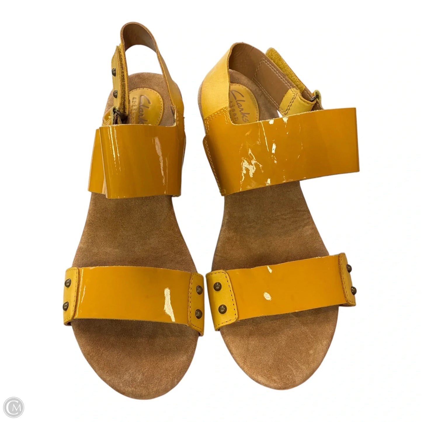 Sandals Heels Wedge By Clarks In Yellow, Size: 10