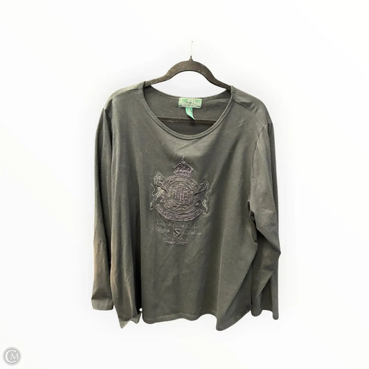 Top Long Sleeve Basic By Lauren By Ralph Lauren In Black, Size: 3x
