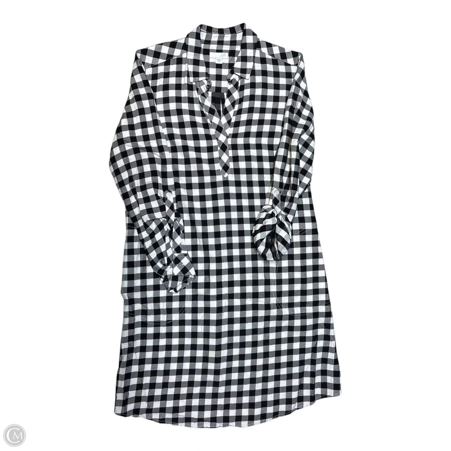 Dress Casual Midi By J. Jill In Black & White, Size: Xs