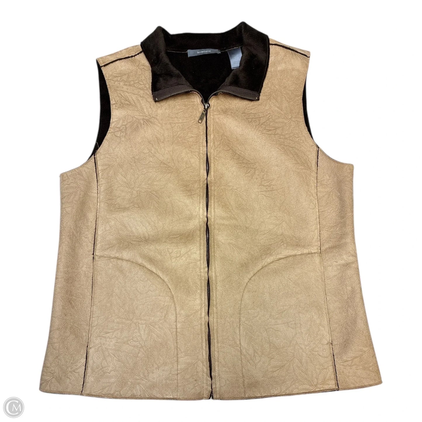Vest Other By Liz Claiborne In Tan, Size: L