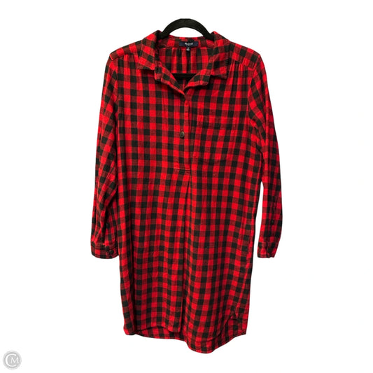 Top Long Sleeve By Madewell In Plaid Pattern, Size: M