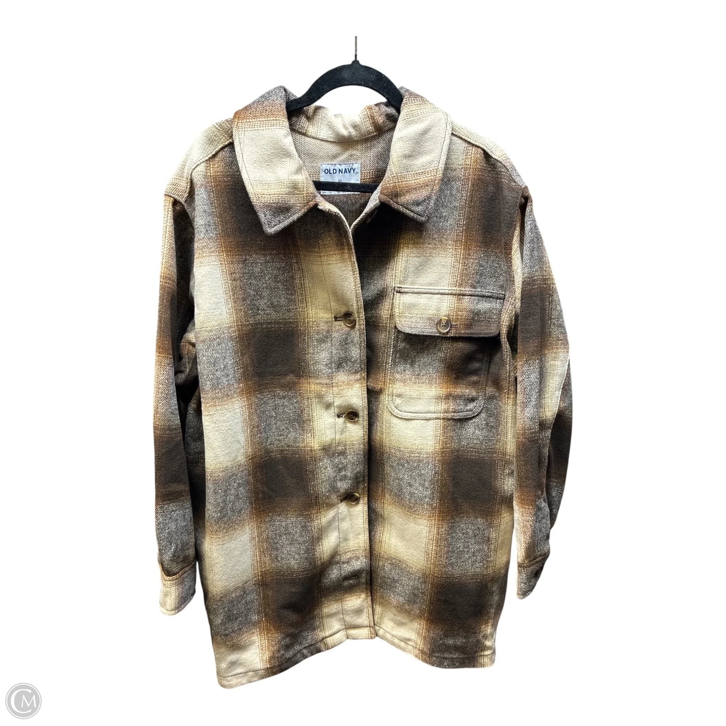 Jacket Shirt By Old Navy In Plaid Pattern, Size: 2x