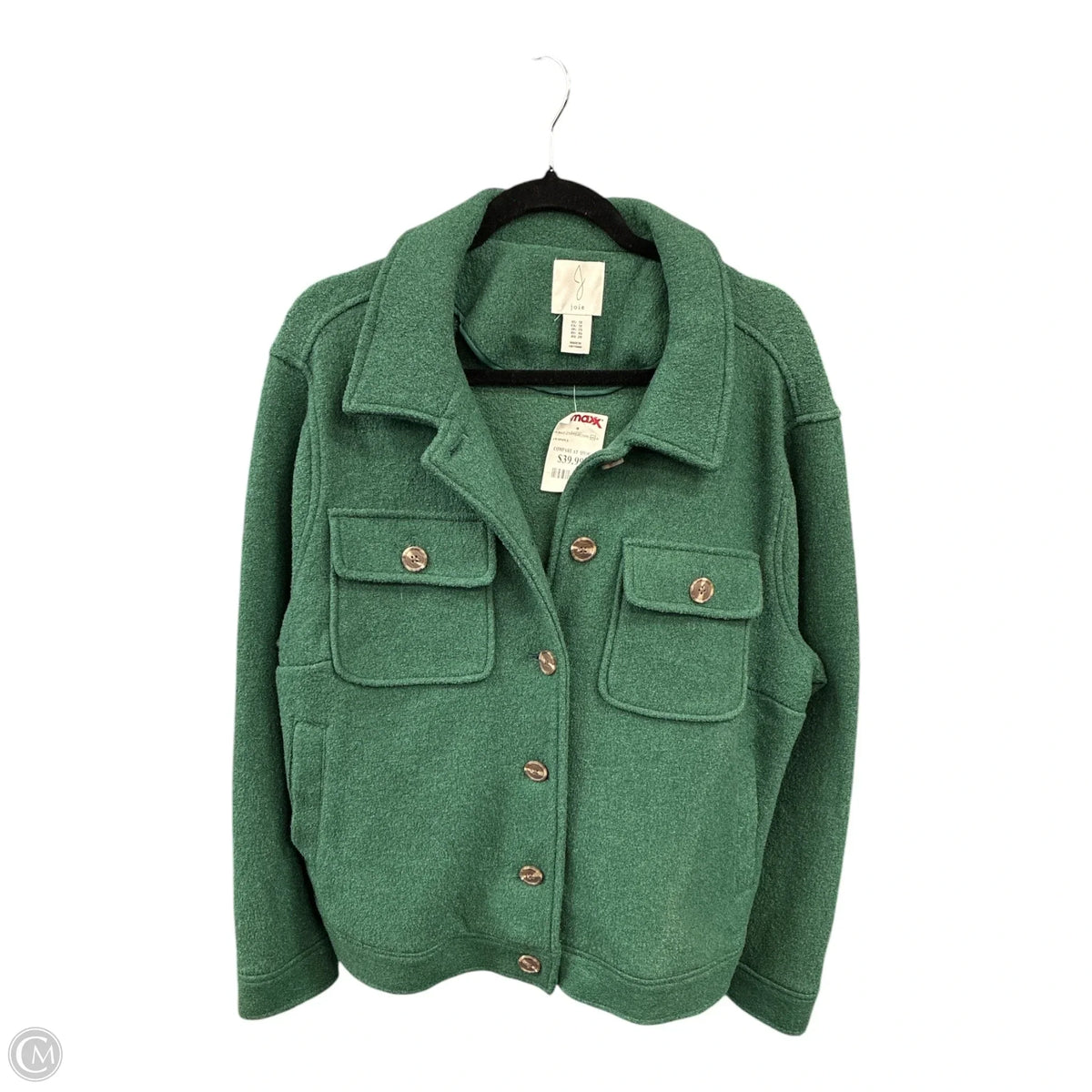 Jacket Shirt By Joie In Green, Size: 1x
