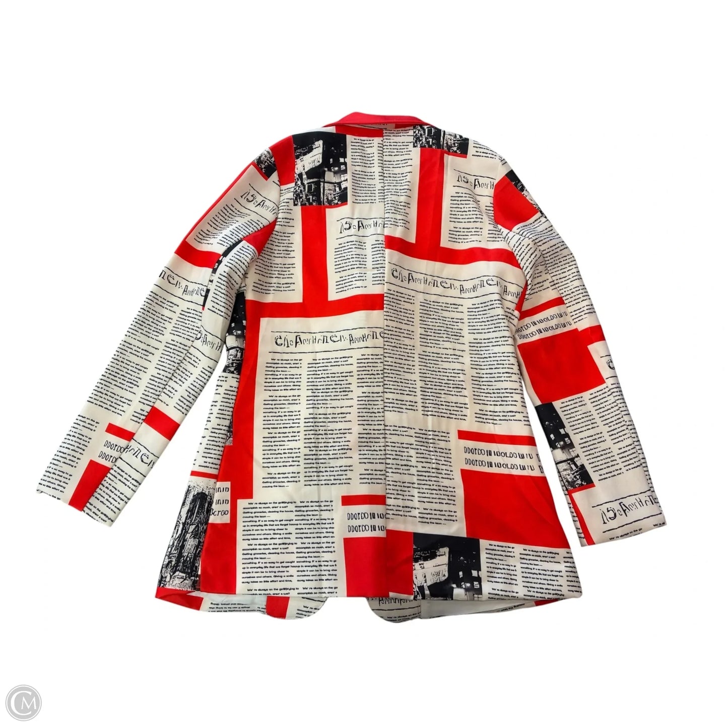 Blazer By Clothes Mentor In Cream & Red, Size: M