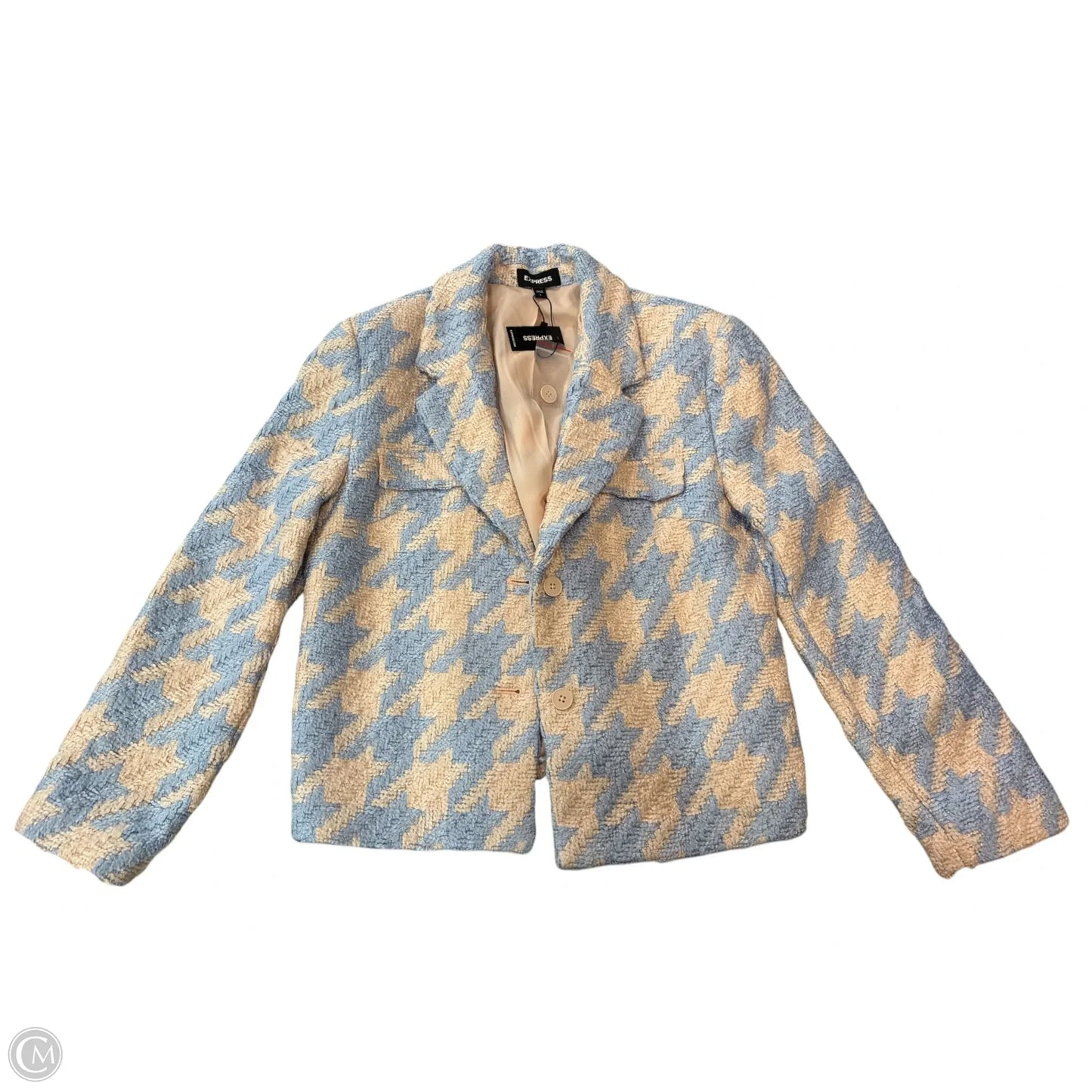 Jacket Other By Express In Blue & Cream, Size: L