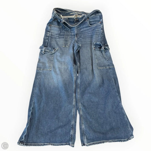 Jeans Wide Leg By American Eagle In Blue Denim, Size: 20