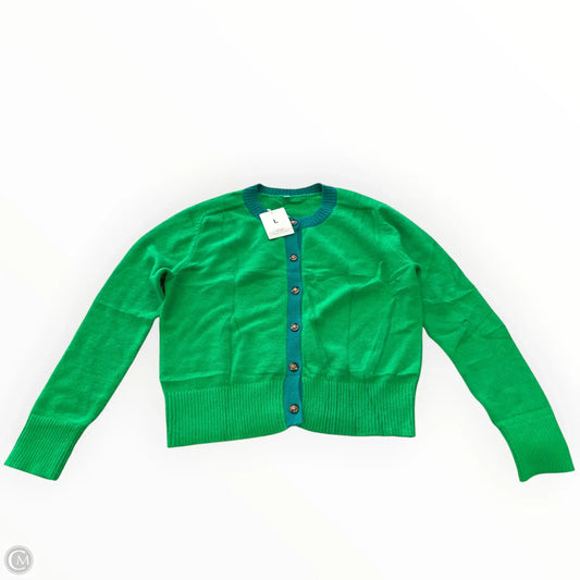 Sweater Cardigan By Clothes Mentor In Green, Size: L