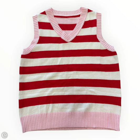 Vest Sweater By Clothes Mentor In Pink & Red, Size: M