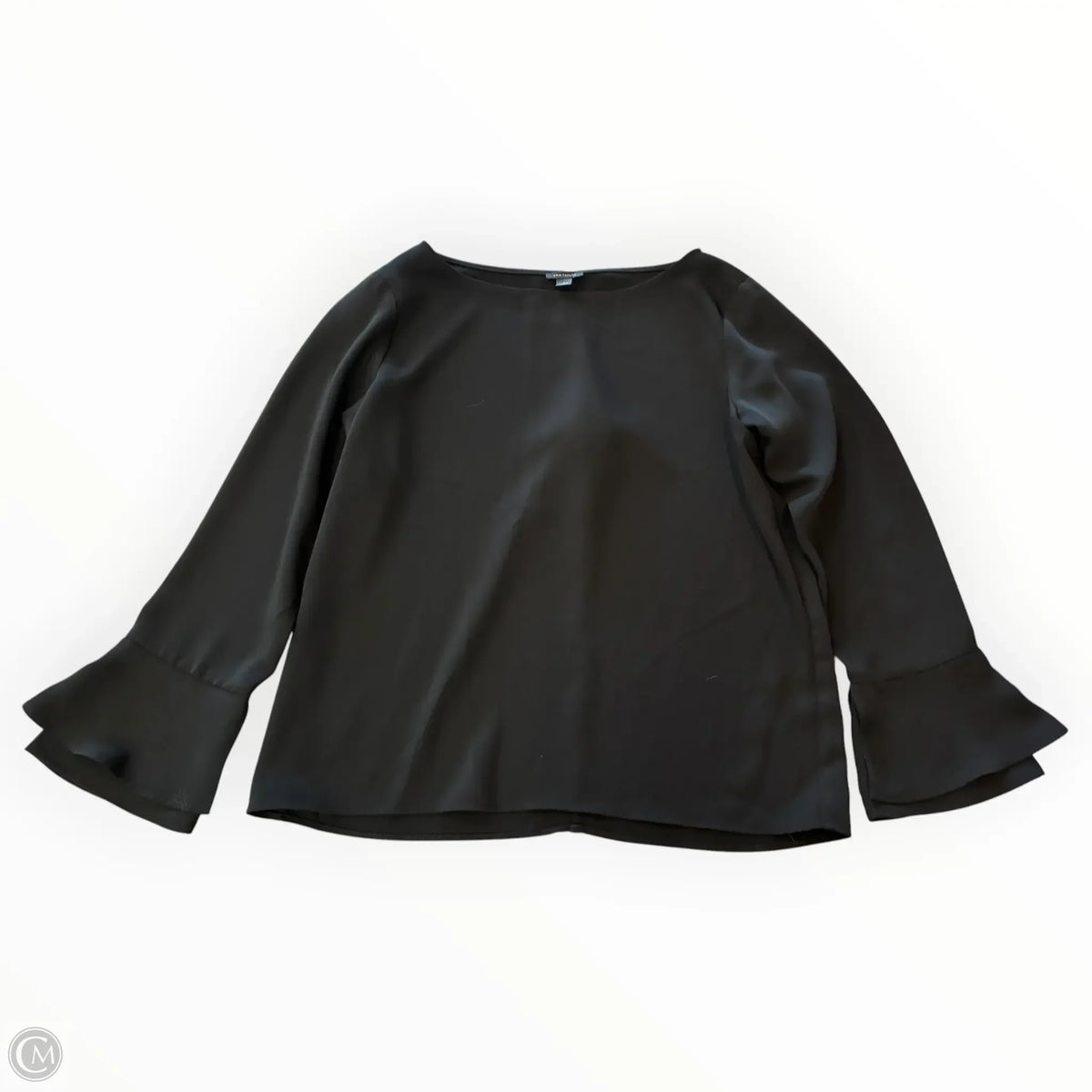 Blouse Long Sleeve By Ann Taylor In Black, Size: S