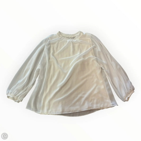 Blouse Long Sleeve By Zara In Ivory, Size: Xs
