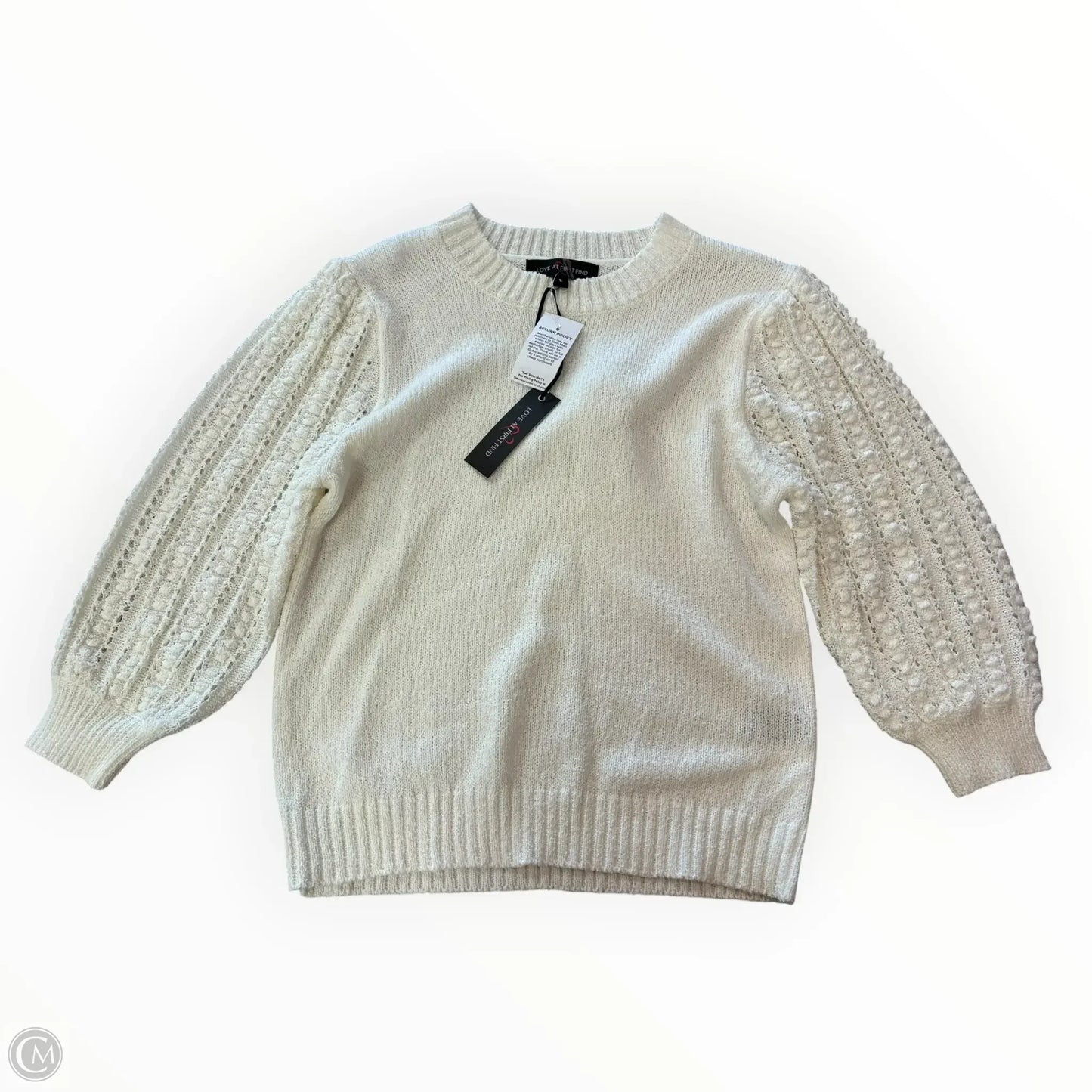 Sweater By Clothes Mentor In Ivory, Size: L