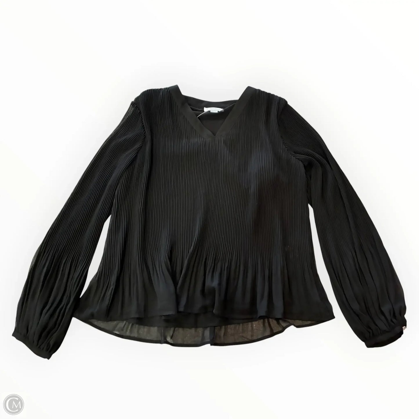 Blouse Long Sleeve By Calvin Klein In Black, Size: S