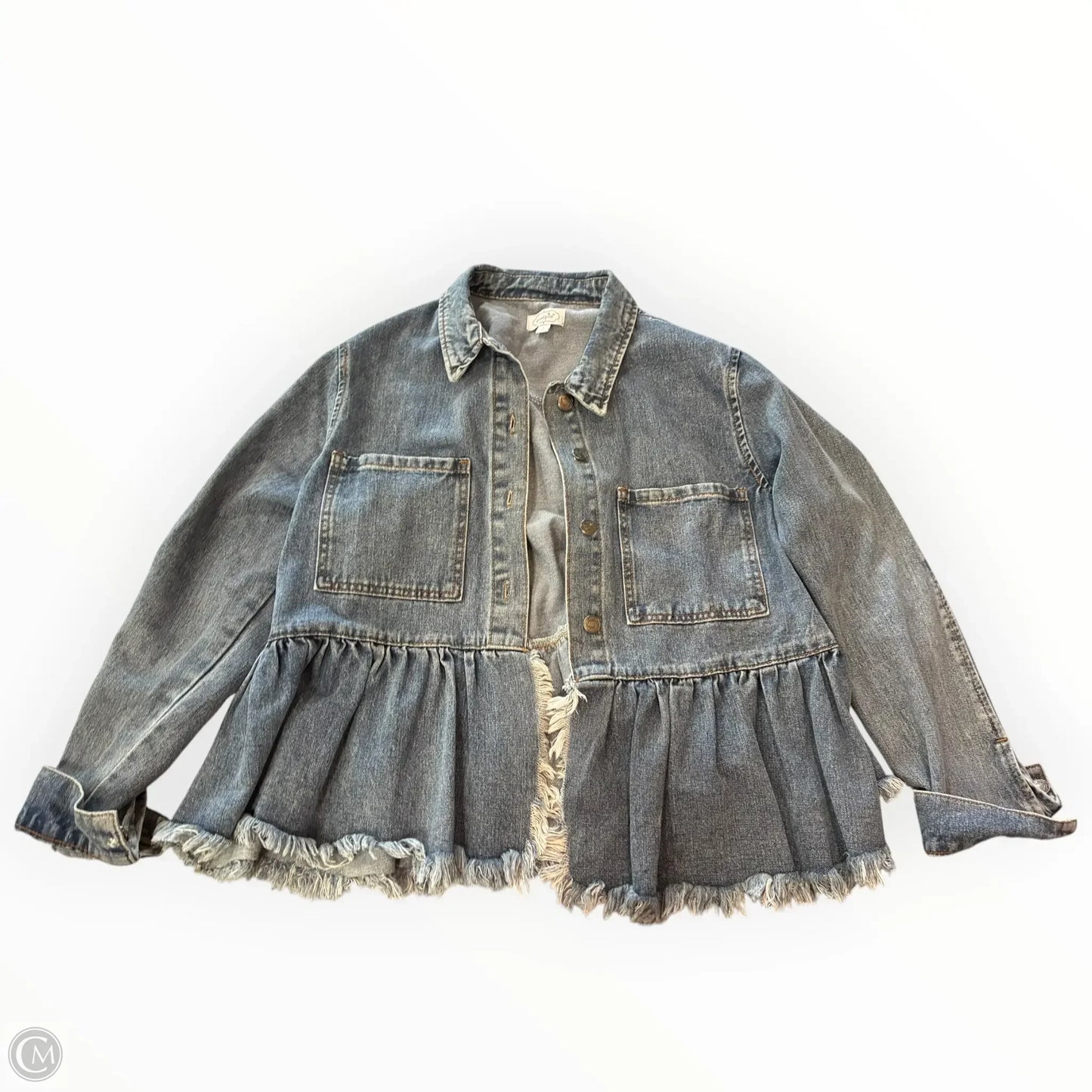 Jacket Denim By Mudpie In Blue Denim, Size: L