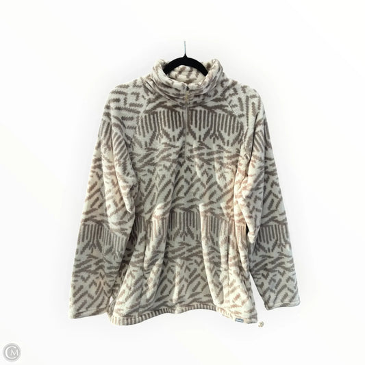 Jacket Fleece By Eddie Bauer In Cream & White, Size: Xl