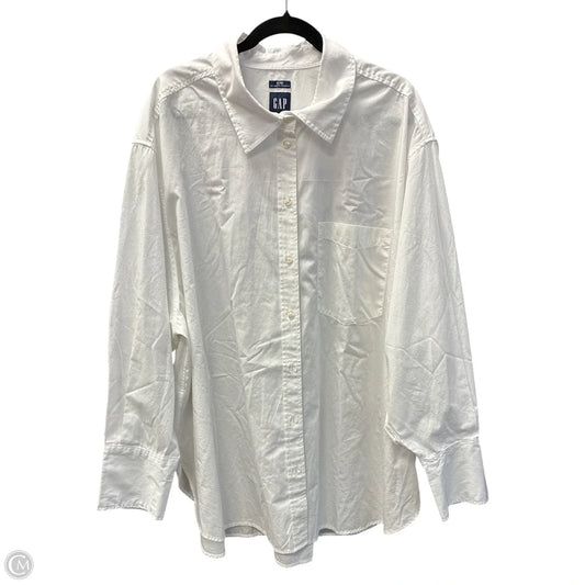 Blouse Long Sleeve By Old Navy In White, Size: Xxl