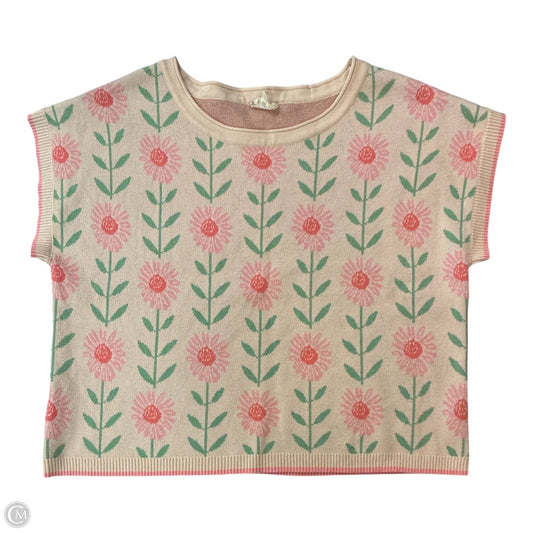 Sweater Short Sleeve By Hem & Thread In Pink, Size: M