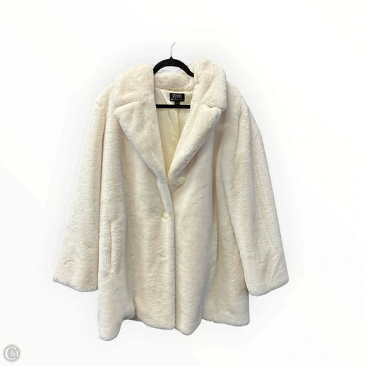 Coat Faux Fur & Sherpa By Dennis Basso Qvc In White, Size: Xl