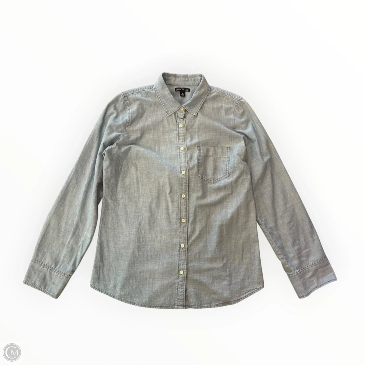Top Long Sleeve By J. Crew In Blue Denim, Size: M