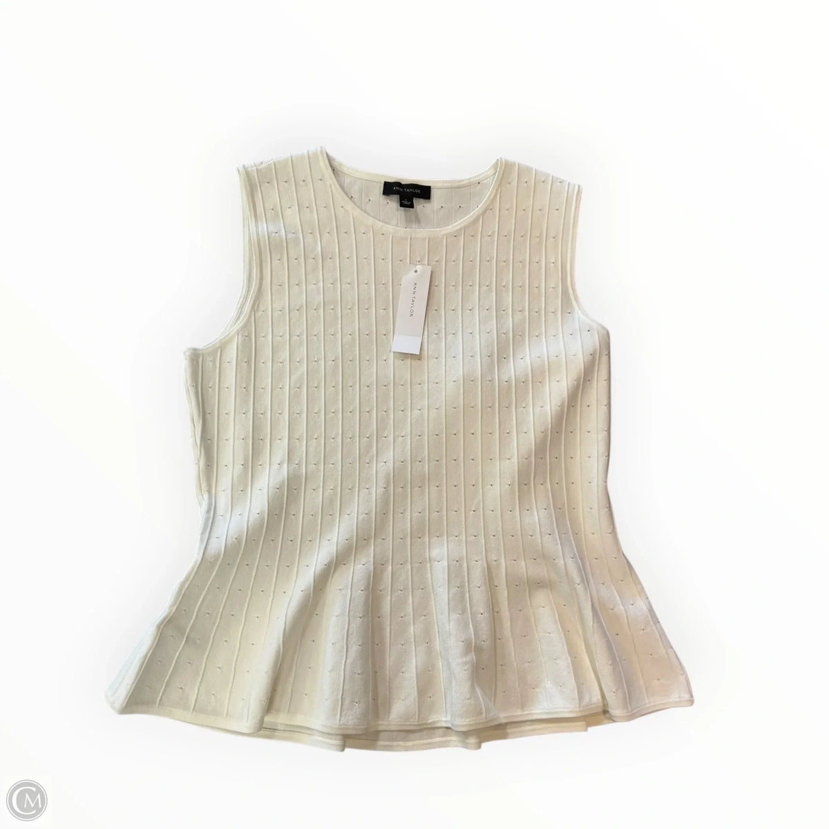 Top Sleeveless Basic By Ann Taylor In White, Size: L