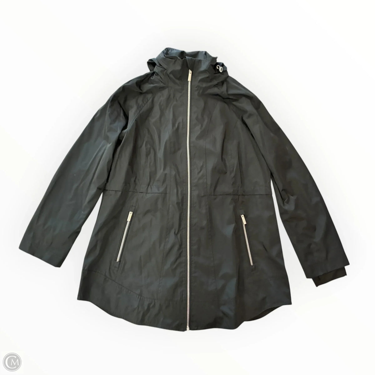 Coat Raincoat By Calvin Klein Performance In Black, Size: M