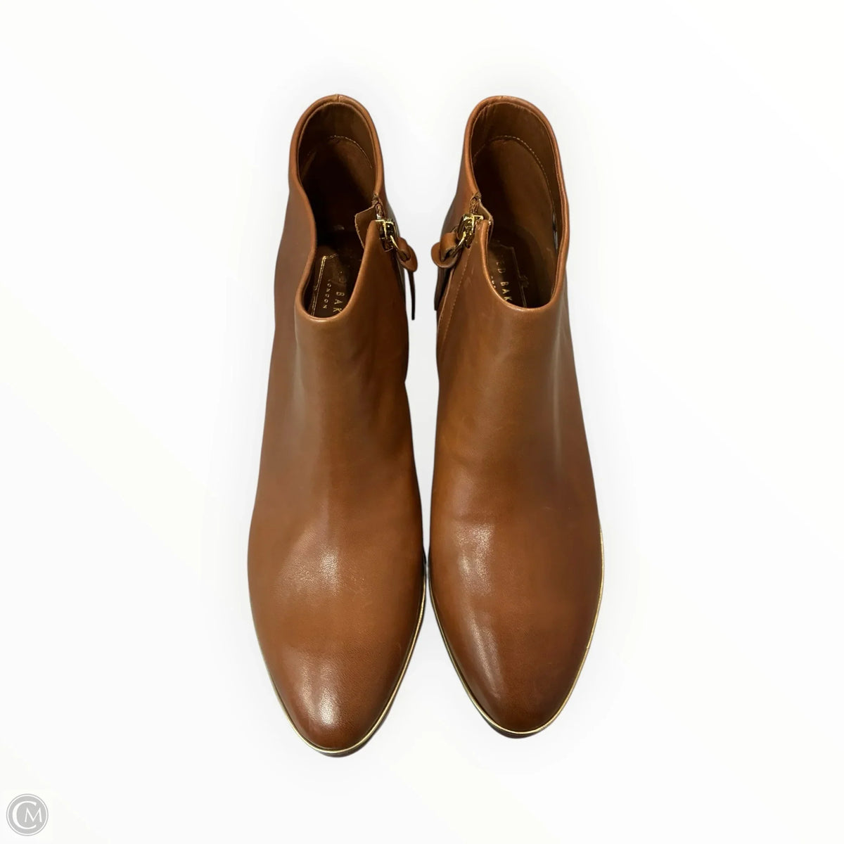 Boots Ankle Heels By Ted Baker In Brown, Size: 9.5