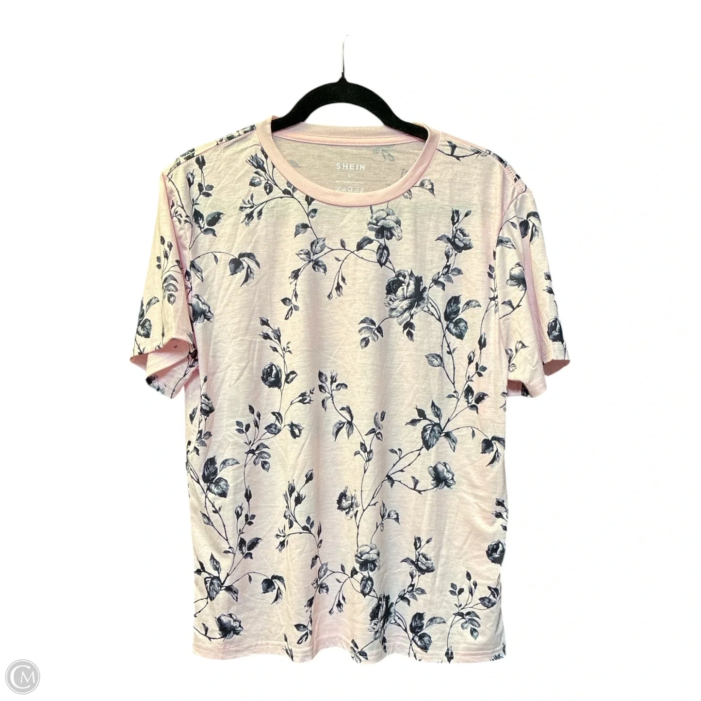 Top Short Sleeve By Shein In Pink, Size: L