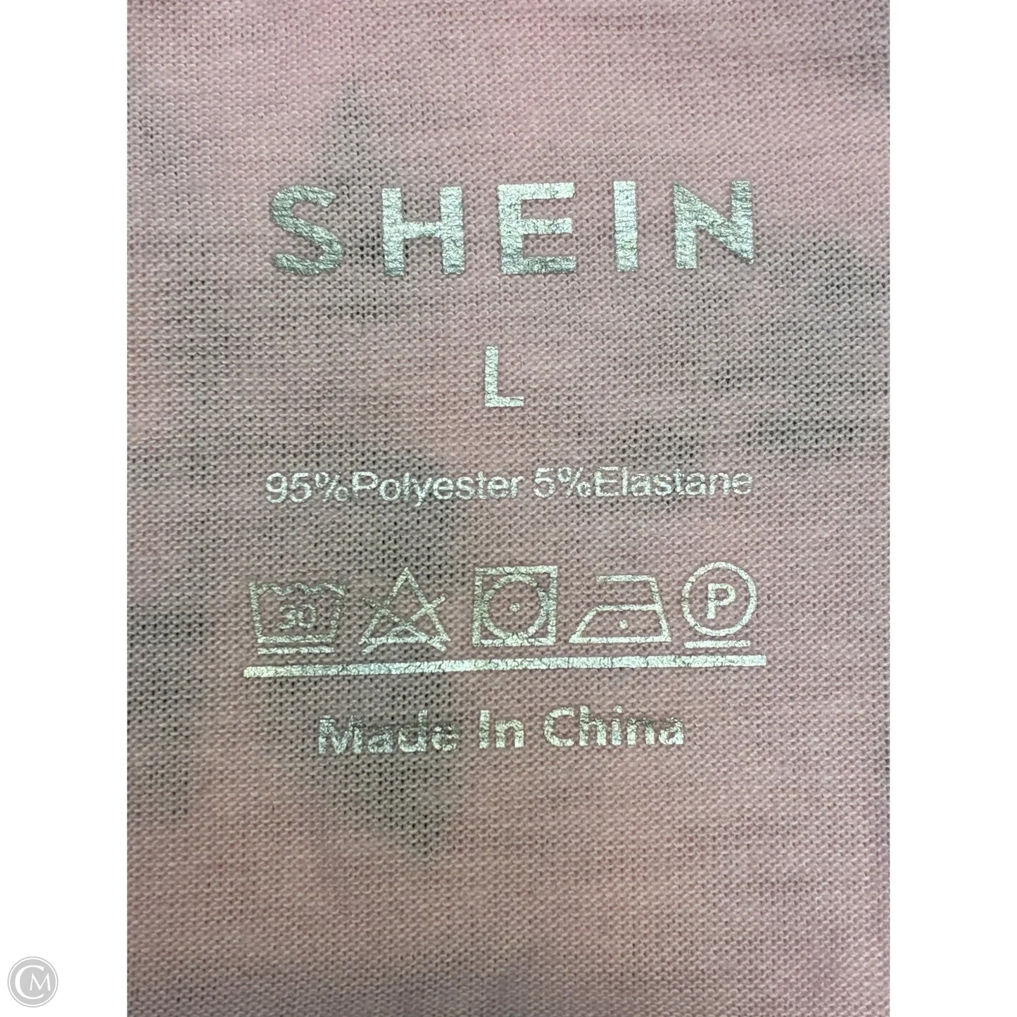 Top Short Sleeve By Shein In Pink, Size: L
