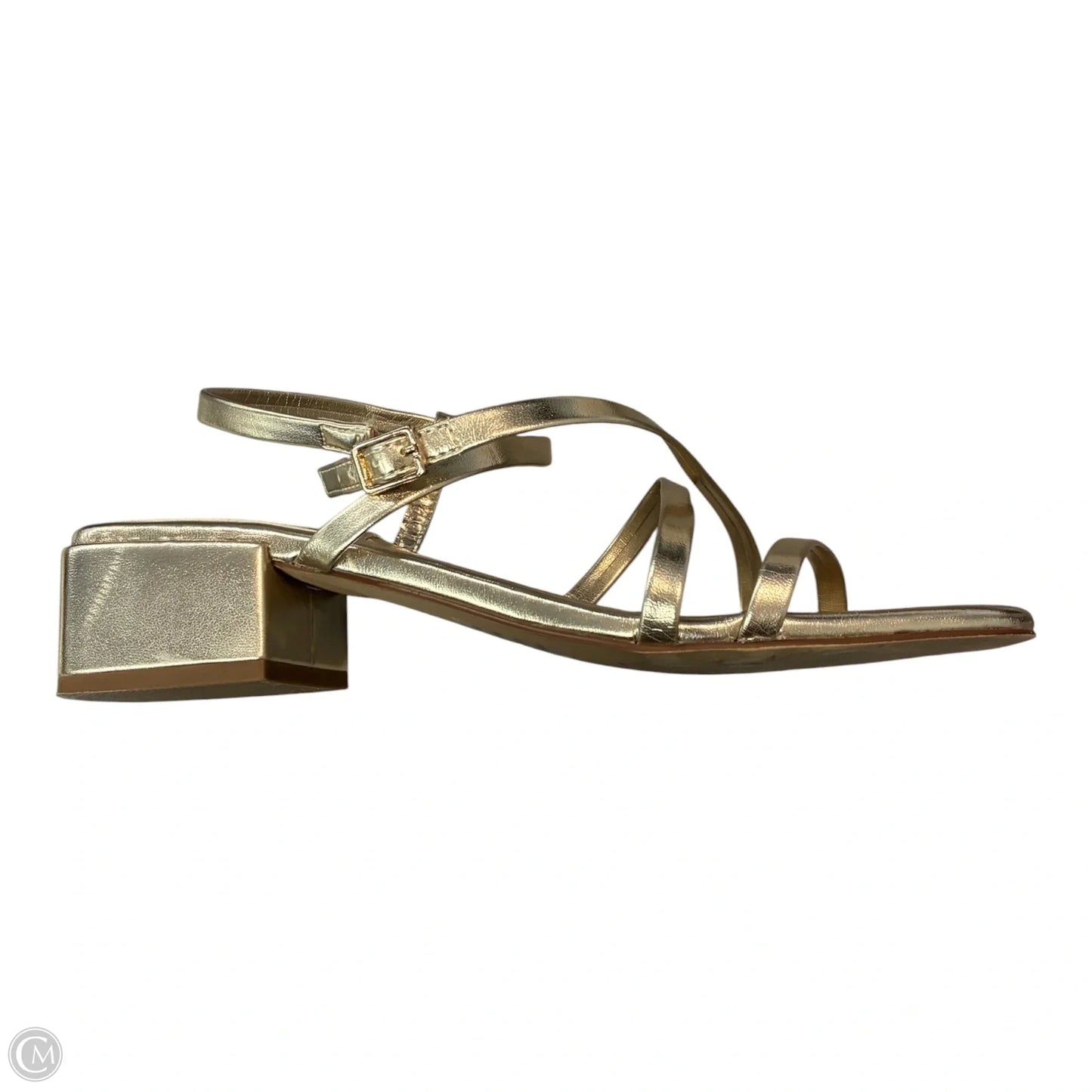 Sandals Heels Block By Steve Madden In Gold, Size: 9