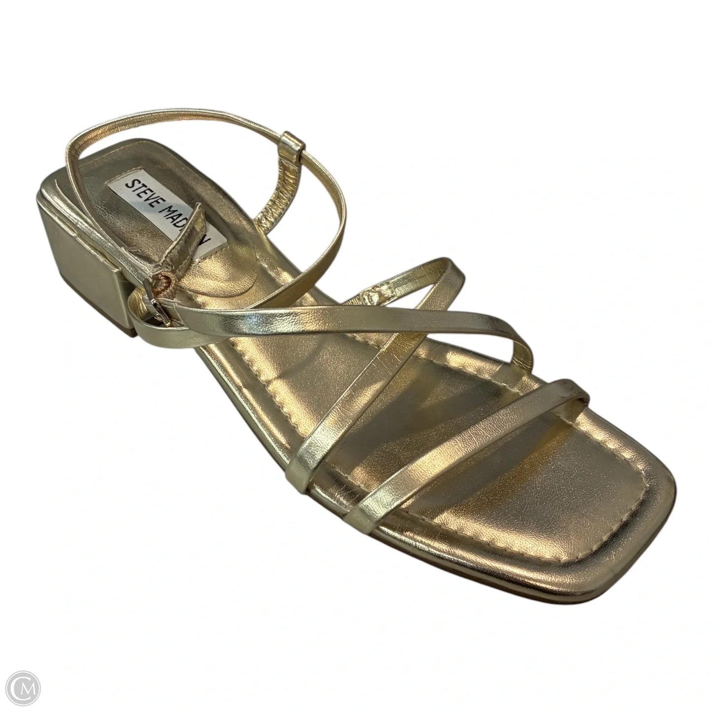Sandals Heels Block By Steve Madden In Gold, Size: 9