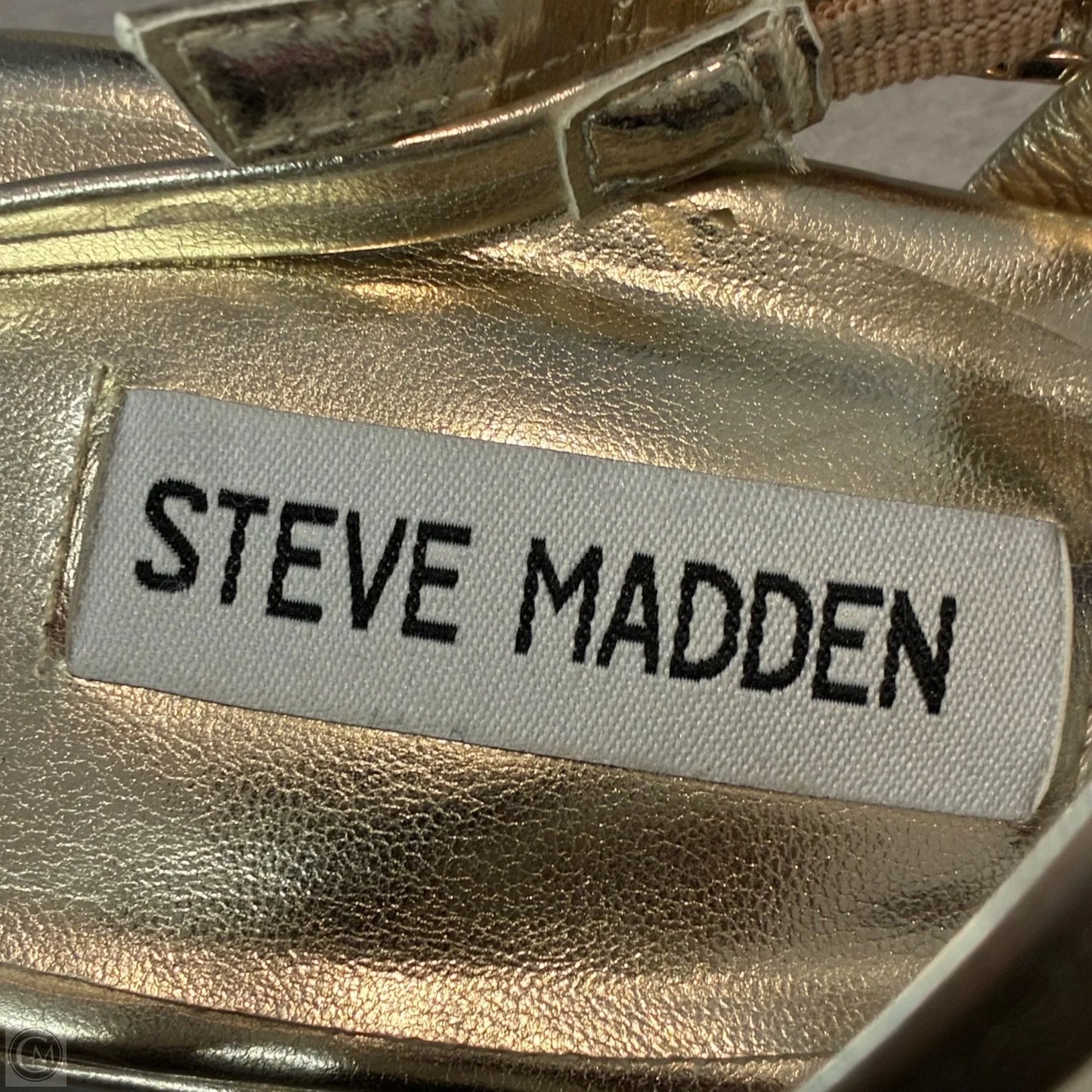 Sandals Heels Block By Steve Madden In Gold, Size: 9