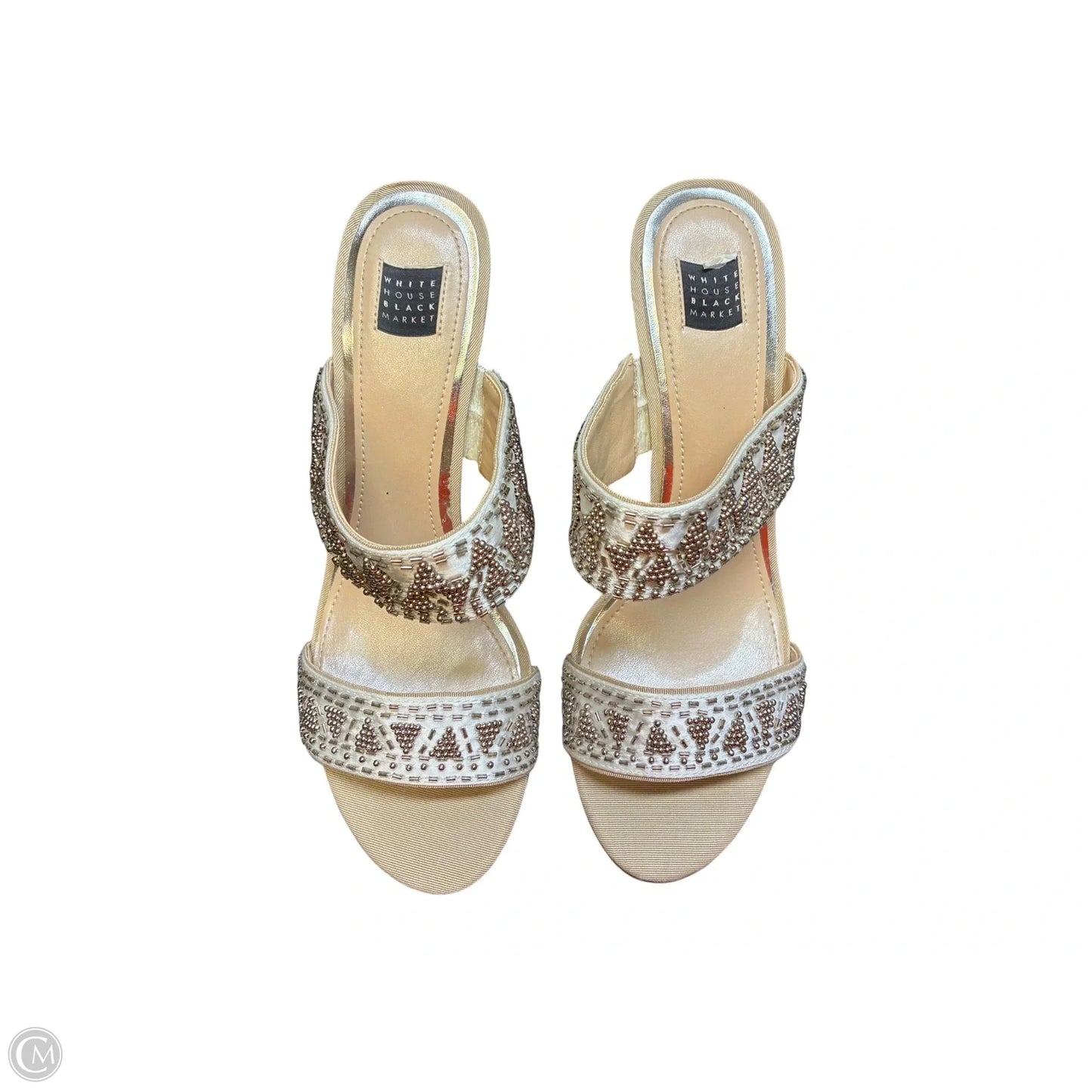 Sandals Heels Block By White House Black Market In White, Size: 9.5