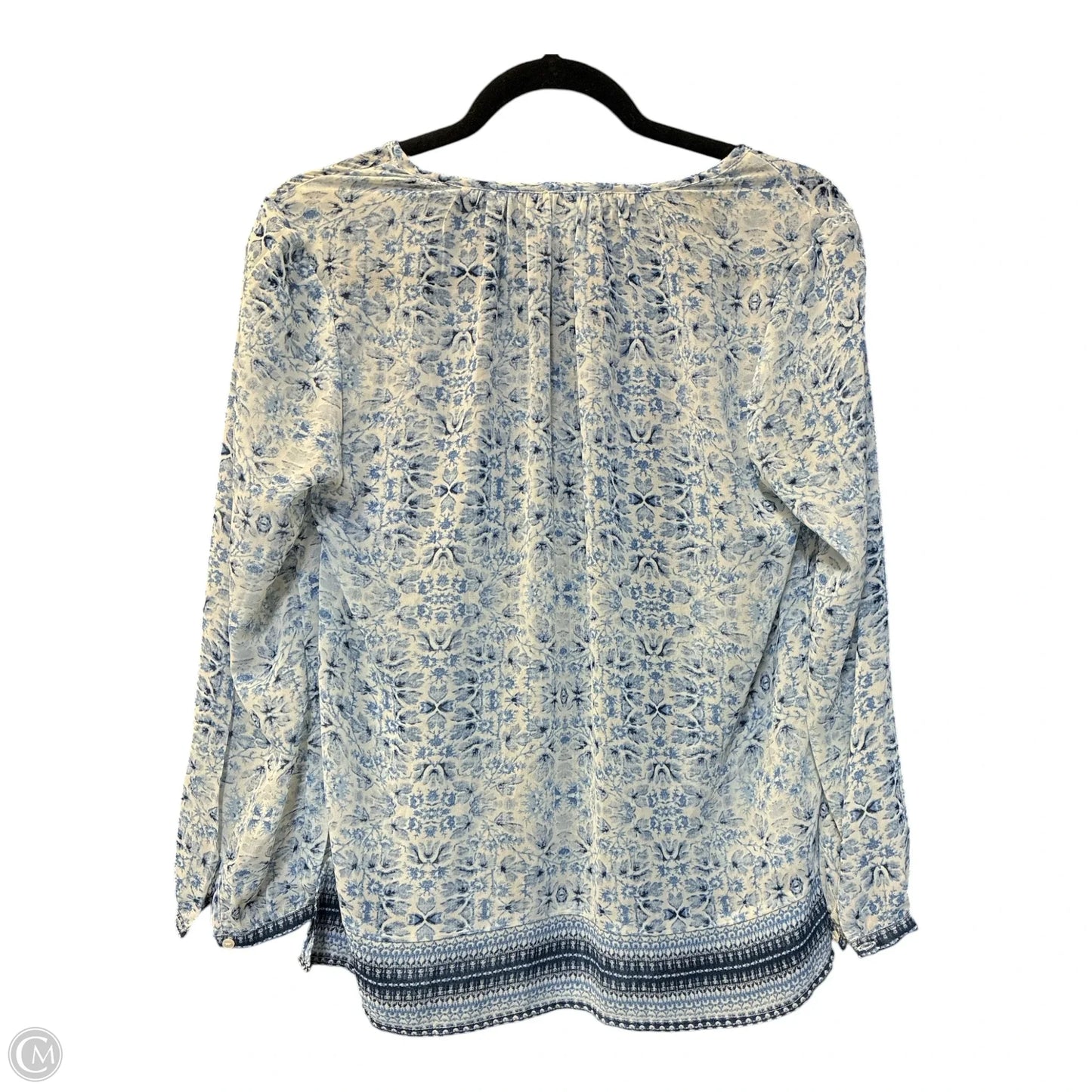 Top Long Sleeve By Lucky Brand In Blue & White, Size: S