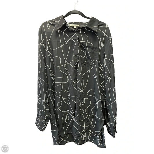 Blouse Long Sleeve By Clothes Mentor In Black & White, Size: Xxl