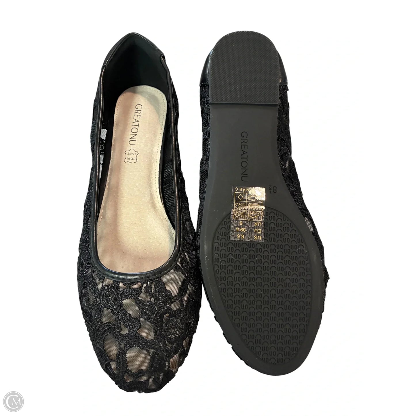 Shoes Flats By Clothes Mentor In Black, Size: 8.5