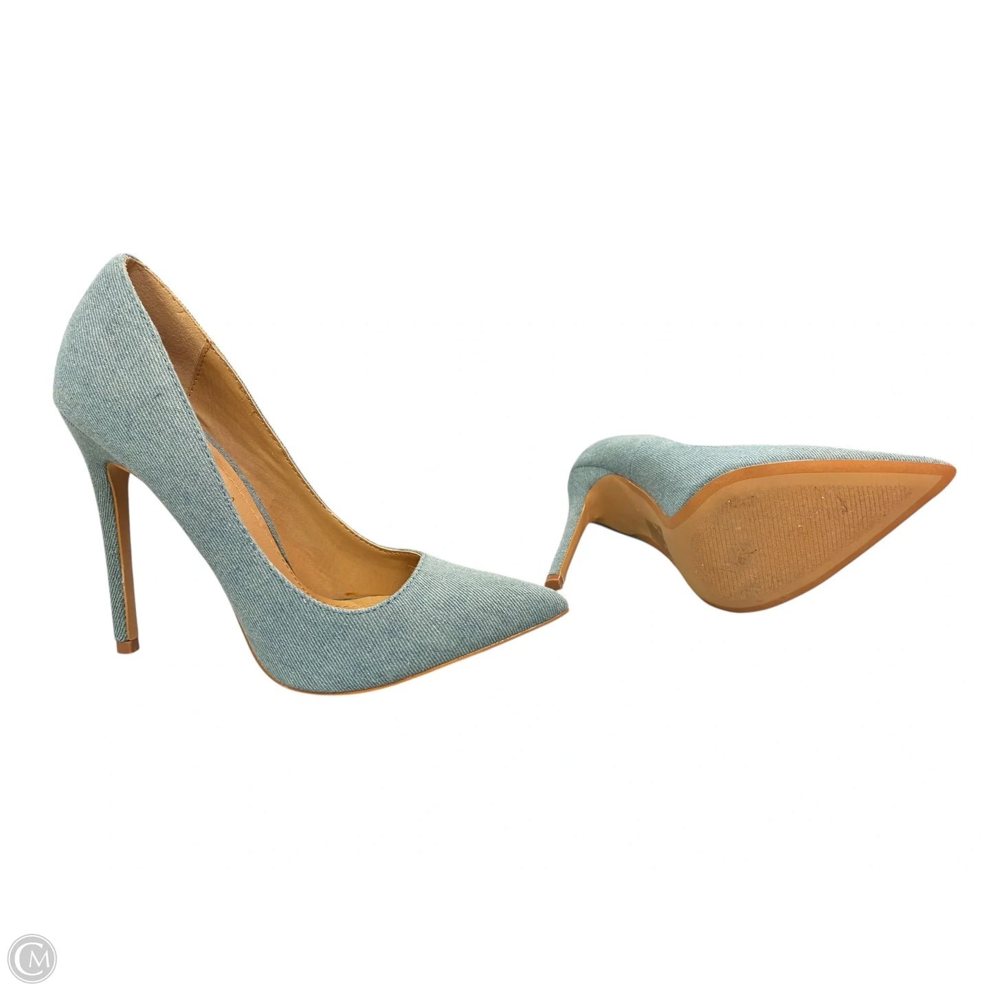 Shoes Heels Stiletto By Clothes Mentor In Blue Denim, Size: 7