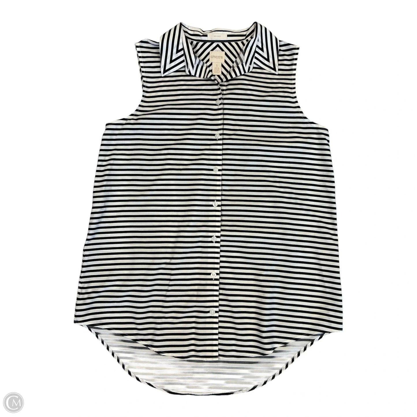 Tunic Sleeveless By Chicos In Striped Pattern, Size: M