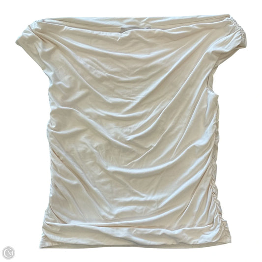 Top Short Sleeve By Loft In Cream, Size: Mp