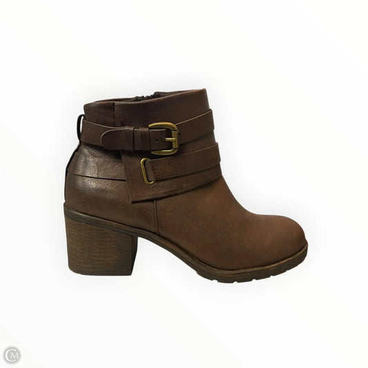 Boots Ankle Heels By Bare Traps In Brown, Size: 8.5