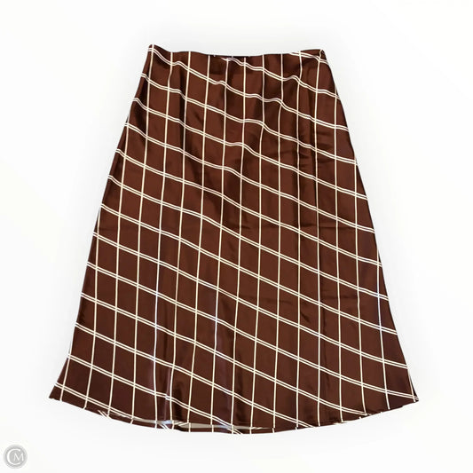 Skirt Midi By Clothes Mentor In Brown & Cream, Size: 12p