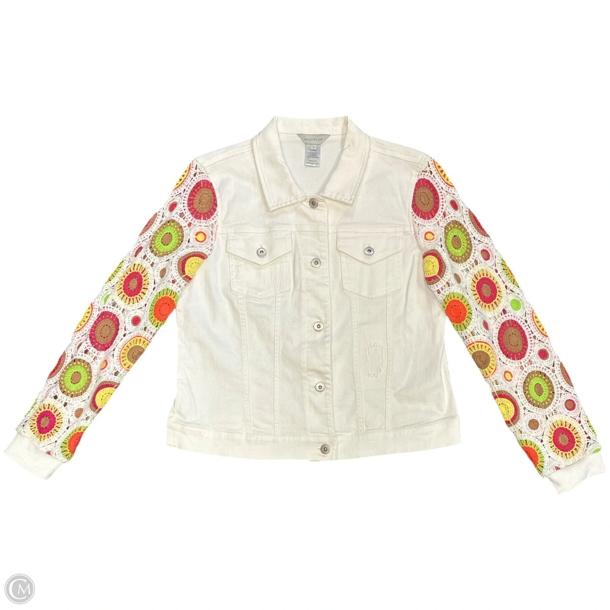 Jacket Denim By Multiples In White Denim, Size: S