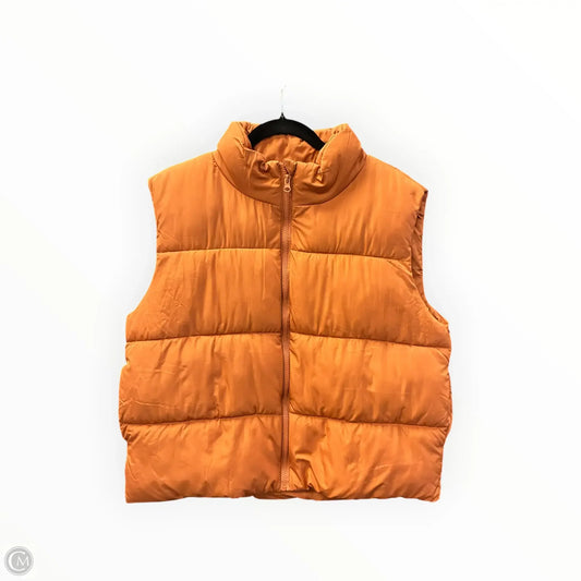 Vest Puffer & Quilted By Thread And Supply In Orange, Size: Xl