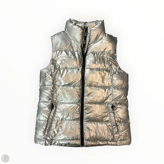 Vest Puffer & Quilted By Pink In Silver, Size: Xs