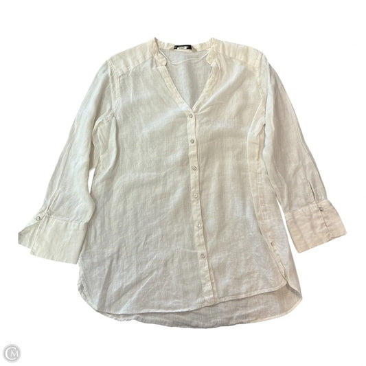 Top Long Sleeve Basic By Zara Basic In White, Size: M