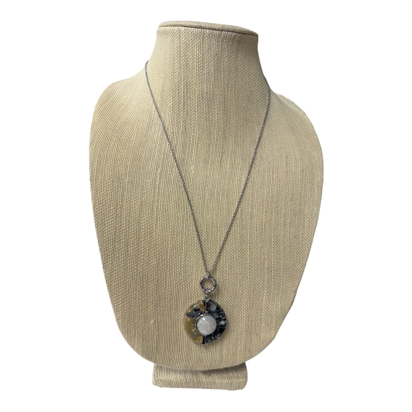 Necklace Pendant By Ann Taylor In Grey