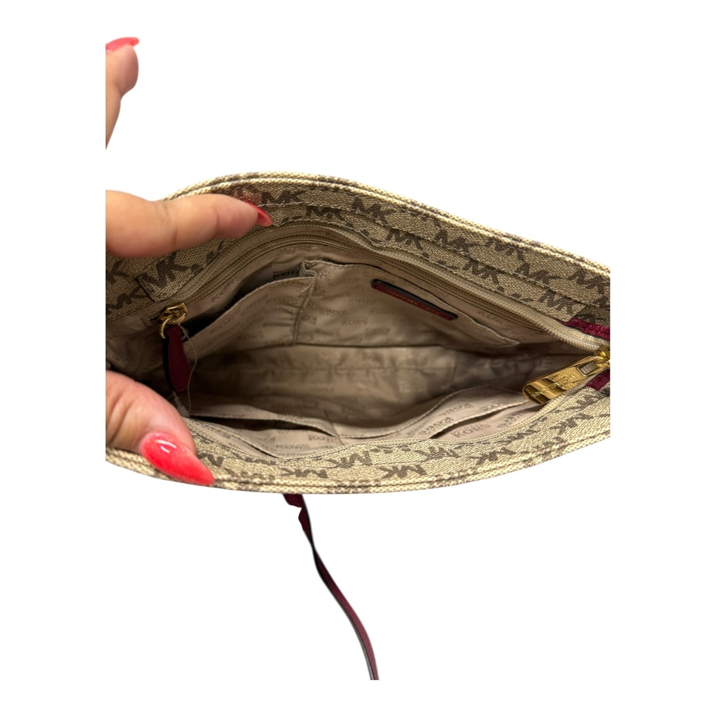 Crossbody Designer By Michael Kors In Tan, Size:Large