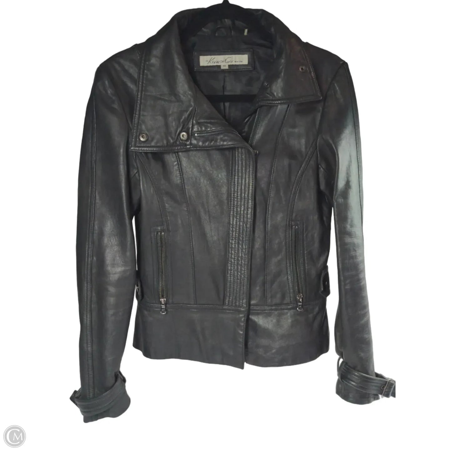 Jacket Leather By Kenneth Cole In Black, Size: Xs